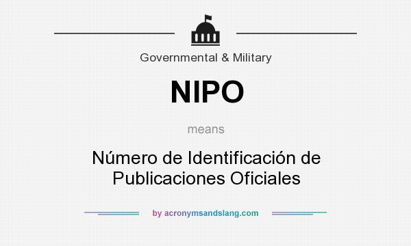 What does NIPO mean? It stands for Número de Identificación de Publicaciones Oficiales