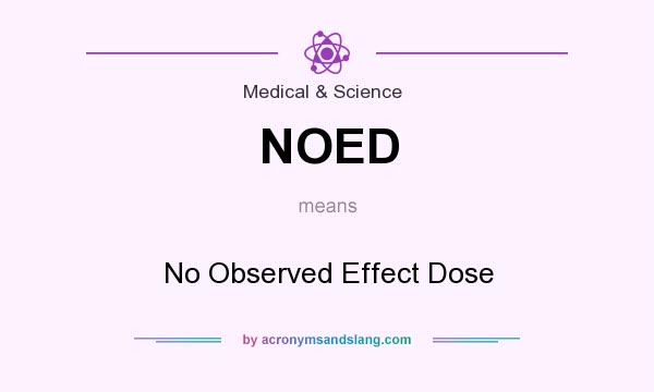 What does NOED mean? It stands for No Observed Effect Dose
