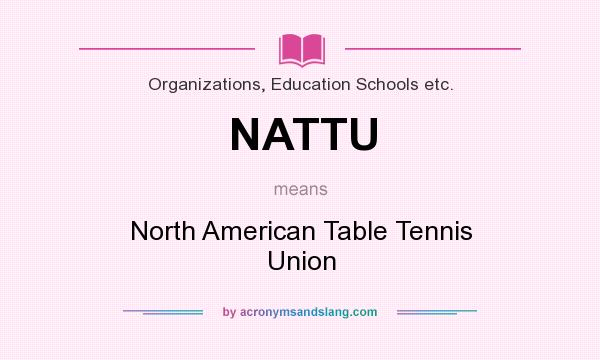 What does NATTU mean? It stands for North American Table Tennis Union