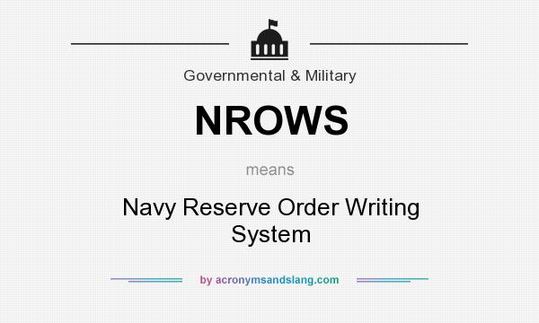 Nrows Navy Reserve Order Writing System In Government Military