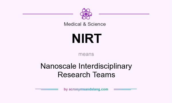 What does NIRT mean? It stands for Nanoscale Interdisciplinary Research Teams