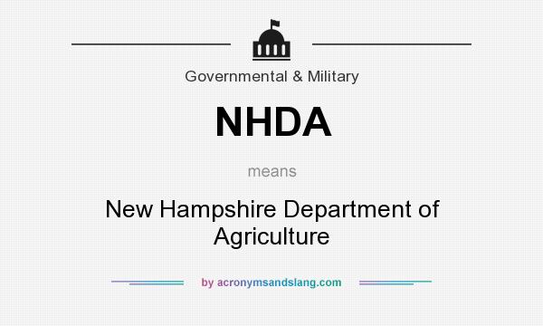 What does NHDA mean? It stands for New Hampshire Department of Agriculture