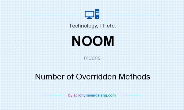What does NOOM mean? It stands for Number of Overridden Methods