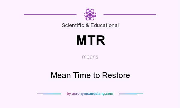 What does MTR mean? It stands for Mean Time to Restore