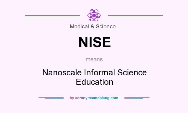 What does NISE mean? It stands for Nanoscale Informal Science Education