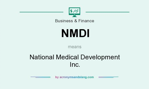 What does NMDI mean? It stands for National Medical Development Inc.