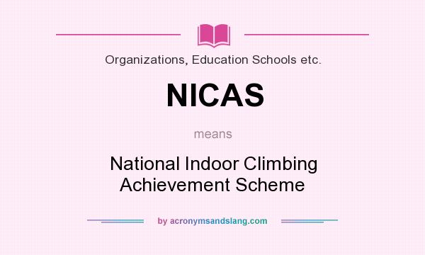 What does NICAS mean? It stands for National Indoor Climbing Achievement Scheme