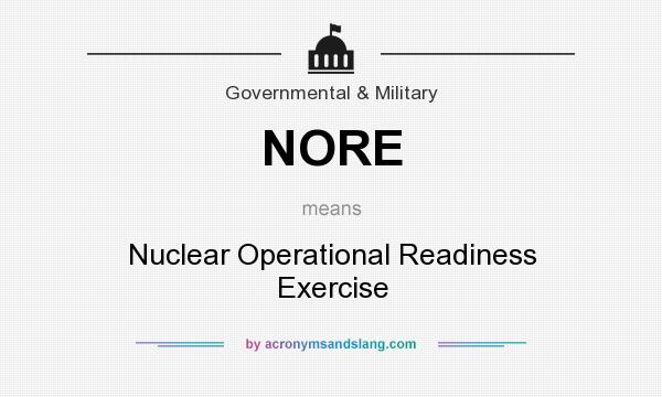 What does NORE mean? It stands for Nuclear Operational Readiness Exercise