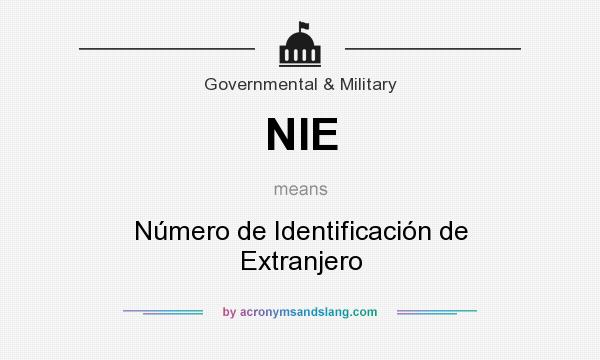 What does NIE mean? It stands for Número de Identificación de Extranjero