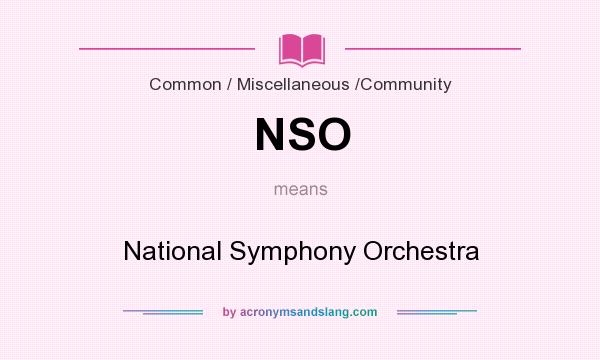 What does NSO mean? It stands for National Symphony Orchestra