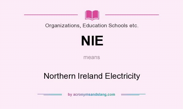 What does NIE mean? It stands for Northern Ireland Electricity