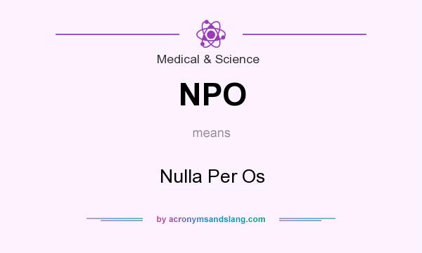 What does NPO mean? It stands for Nulla Per Os