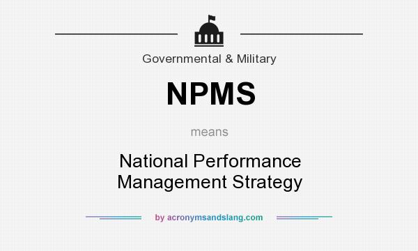 What does NPMS mean? It stands for National Performance Management Strategy