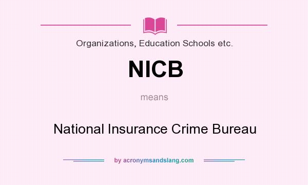 What does NICB mean? It stands for National Insurance Crime Bureau
