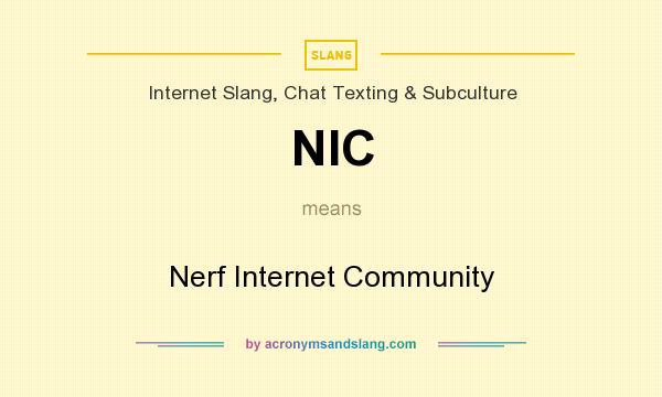 What does NIC mean? It stands for Nerf Internet Community