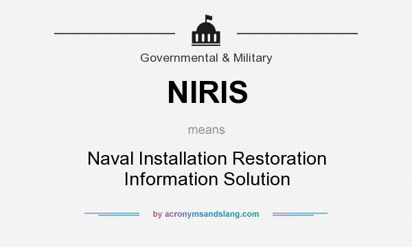 What does NIRIS mean? It stands for Naval Installation Restoration Information Solution