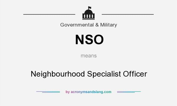 What does NSO mean? It stands for Neighbourhood Specialist Officer
