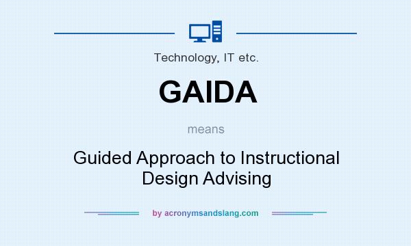 What does GAIDA mean? It stands for Guided Approach to Instructional Design Advising