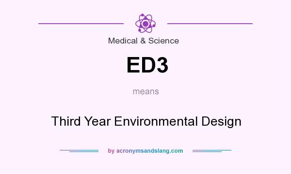 What does ED3 mean? It stands for Third Year Environmental Design