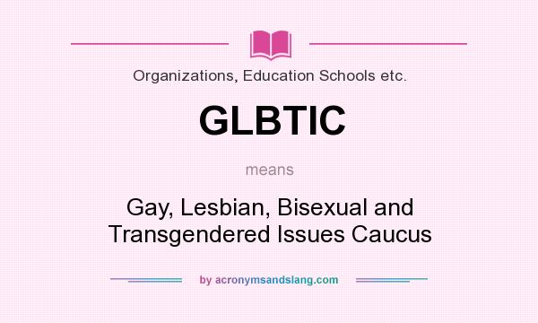 What does GLBTIC mean? It stands for Gay, Lesbian, Bisexual and Transgendered Issues Caucus