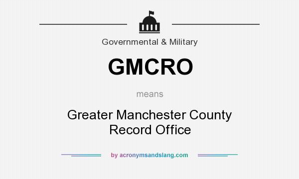 What does GMCRO mean? It stands for Greater Manchester County Record Office