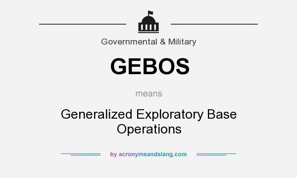 What does GEBOS mean? It stands for Generalized Exploratory Base Operations