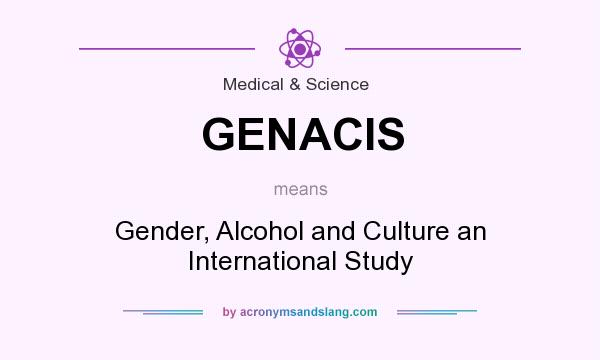 What does GENACIS mean? It stands for Gender, Alcohol and Culture an International Study