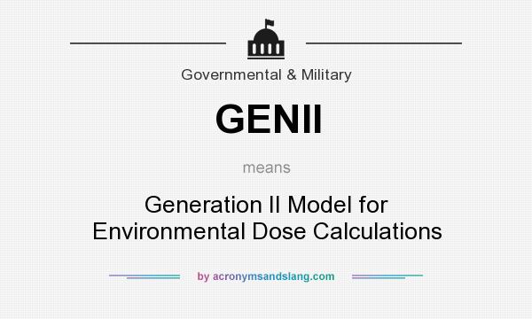 What does GENII mean? It stands for Generation II Model for Environmental Dose Calculations