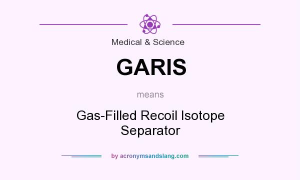 What does GARIS mean? It stands for Gas-Filled Recoil Isotope Separator