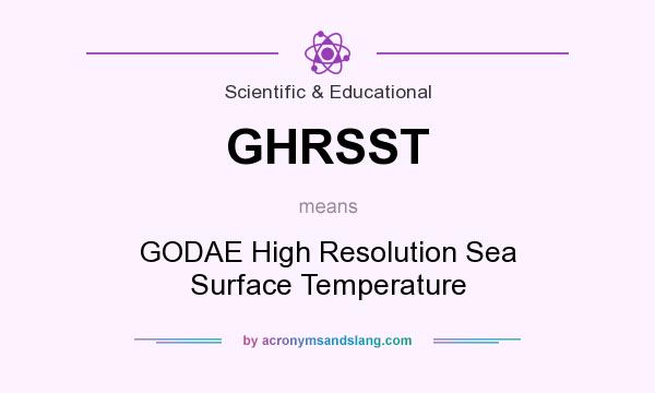 What does GHRSST mean? It stands for GODAE High Resolution Sea Surface Temperature