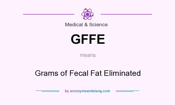 What does GFFE mean? It stands for Grams of Fecal Fat Eliminated