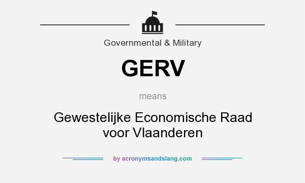 What does GERV mean? It stands for Gewestelijke Economische Raad voor Vlaanderen