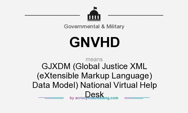 What does GNVHD mean? It stands for GJXDM (Global Justice XML (eXtensible Markup Language) Data Model) National Virtual Help Desk
