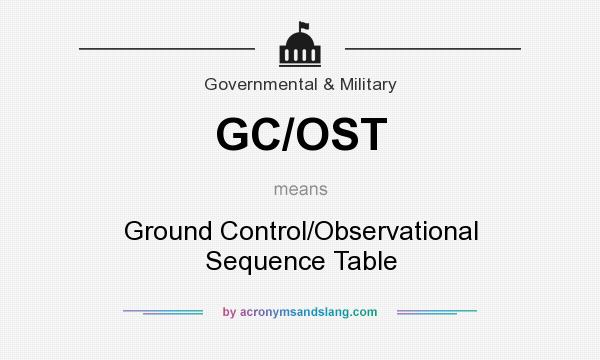 What does GC/OST mean? It stands for Ground Control/Observational Sequence Table