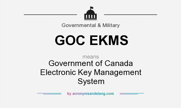 What does GOC EKMS mean? It stands for Government of Canada Electronic Key Management System