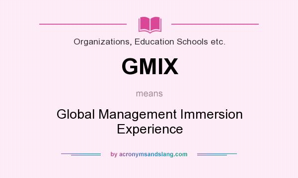 What does GMIX mean? It stands for Global Management Immersion Experience