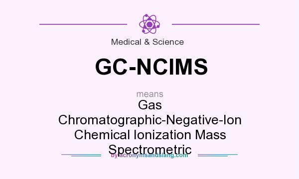 What does GC-NCIMS mean? It stands for Gas Chromatographic-Negative-Ion Chemical Ionization Mass Spectrometric