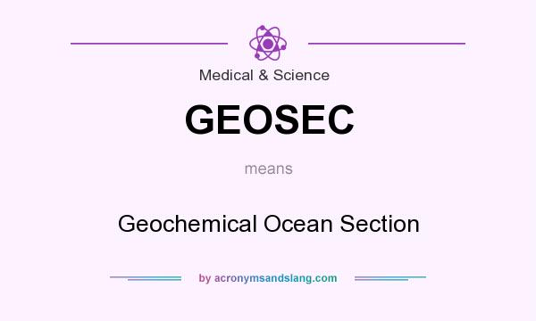 What does GEOSEC mean? It stands for Geochemical Ocean Section