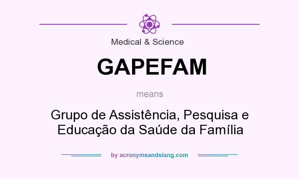 What does GAPEFAM mean? It stands for Grupo de Assistência, Pesquisa e Educação da Saúde da Família
