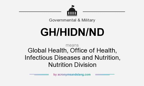 What does GH/HIDN/ND mean? It stands for Global Health, Office of Health, Infectious Diseases and Nutrition, Nutrition Division