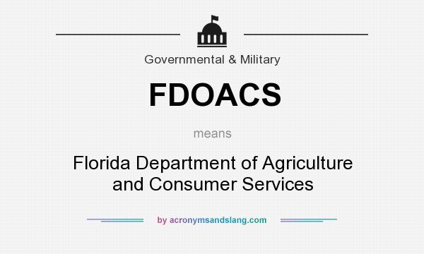 What does FDOACS mean? It stands for Florida Department of Agriculture and Consumer Services