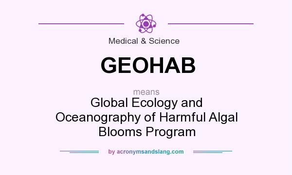 What does GEOHAB mean? It stands for Global Ecology and Oceanography of Harmful Algal Blooms Program