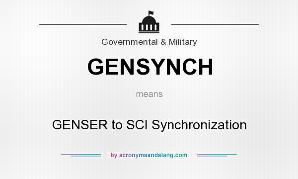 What does GENSYNCH mean? It stands for GENSER to SCI Synchronization