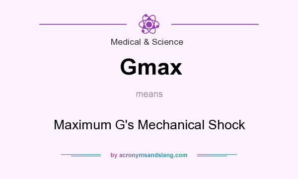 What does Gmax mean? It stands for Maximum G`s Mechanical Shock