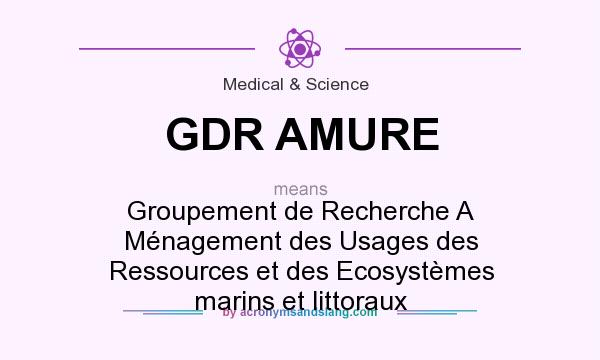 What does GDR AMURE mean? It stands for Groupement de Recherche A Ménagement des Usages des Ressources et des Ecosystèmes marins et littoraux
