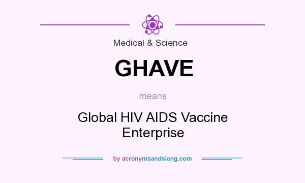 What does GHAVE mean? It stands for Global HIV AIDS Vaccine Enterprise