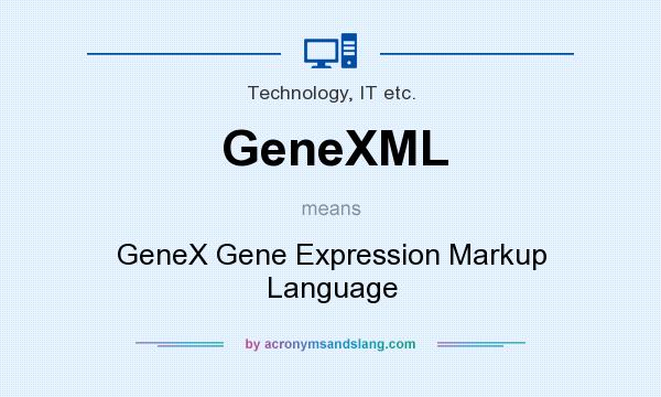 What does GeneXML mean? It stands for GeneX Gene Expression Markup Language