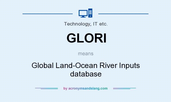 What does GLORI mean? It stands for Global Land-Ocean River Inputs database