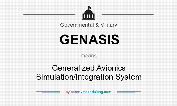 What does GENASIS mean? It stands for Generalized Avionics Simulation/Integration System