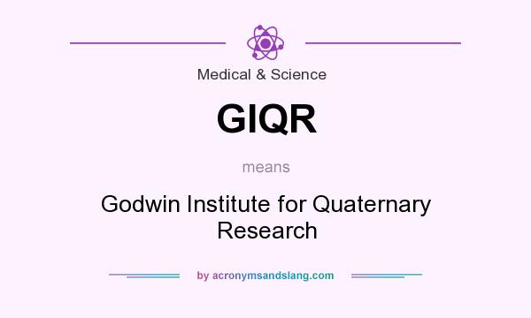 What does GIQR mean? It stands for Godwin Institute for Quaternary Research